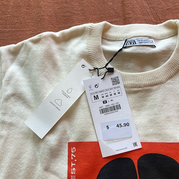 Zara Knit Graphic Tee (M) - Picture 4 of 5